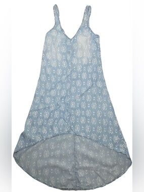 Cloth & Stone Anthropologie Blue Ikat Chambray High Low Sleeveless Dress size XS